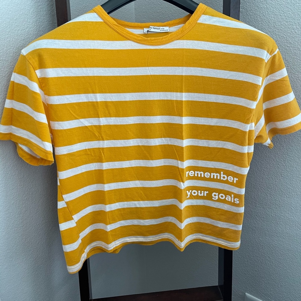 Yellow stripe Zara tee